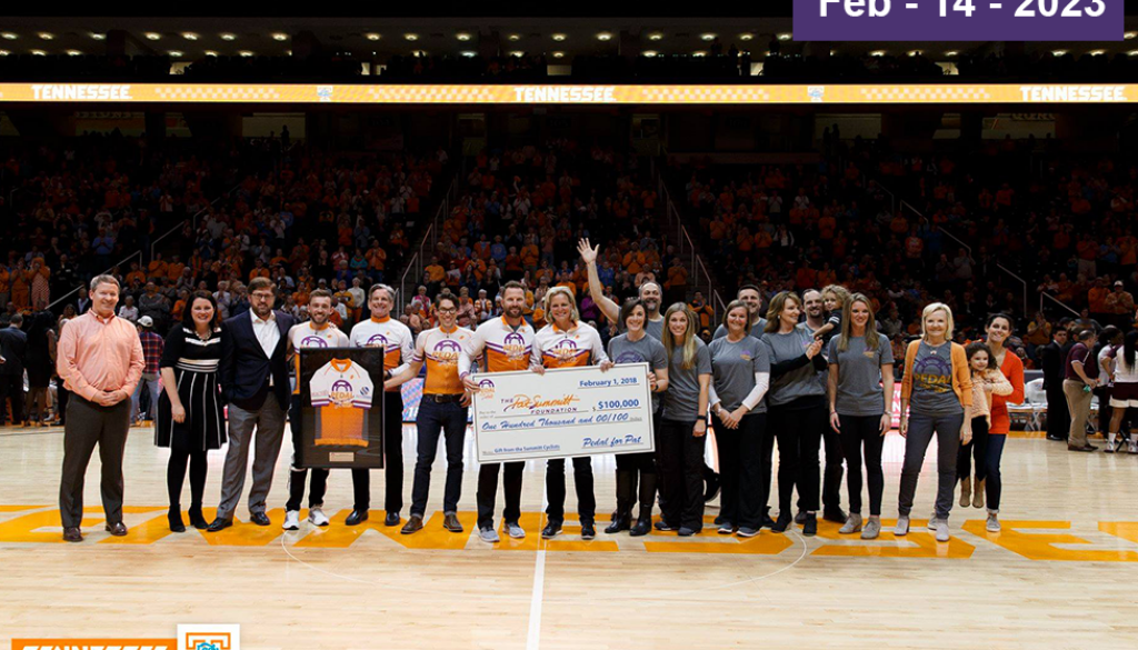 Check presentation from Pedal for Pat Event to the Pat Summitt Foundation media cover