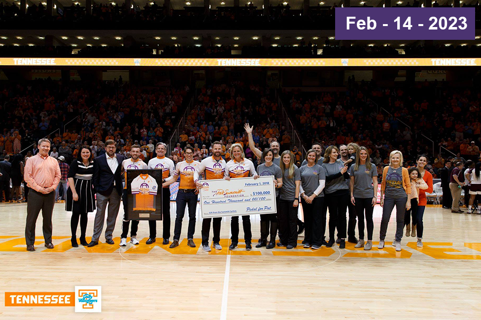 Check presentation from Pedal for Pat Event to the Pat Summitt Foundation media cover