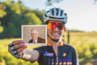 Ambassador Julie Dortch and Grandfather with Alzheimer's cyclist Why I Ride